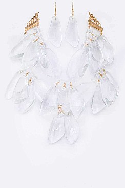 Layered Resin Pebbles Necklace Set
