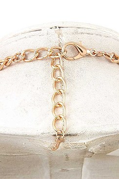 CHAIN METAL FRINGE BIB NECKLACE SET