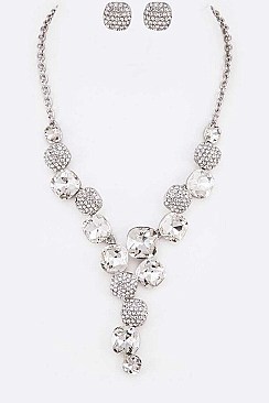 FASHIONABLE CRYSTAL STATEMENT NECKLACE SET