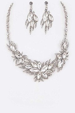 CRYSTAL FLOWER NECKLACE SET
