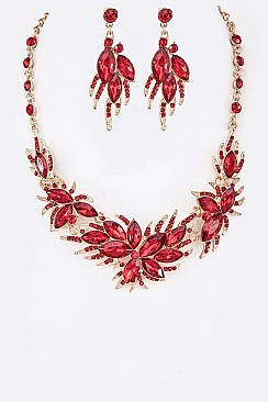 CRYSTAL FLOWER NECKLACE SET