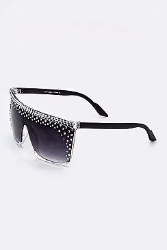 Crystal Ornate Retro Square Sunglasses LA14-MSG984