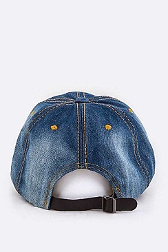 Embroidered AMAZING Washed Denim Cap LA-EMH8645I