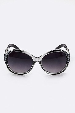 Crystal Ornate Oval Fashion Sunglasses LA14-MSG1152