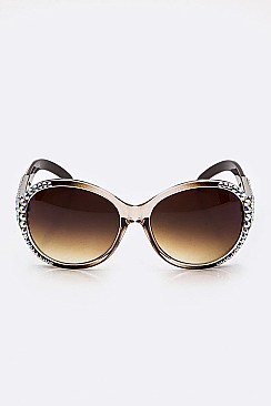 Crystal Ornate Oval Fashion Sunglasses LA14-MSG1152