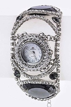 Stylish Crystal Adjustable Bracelet Watch LA-OB1219L18