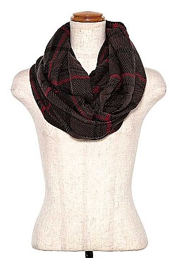 WINTER PLAID PATTERN INFINITY SCARF