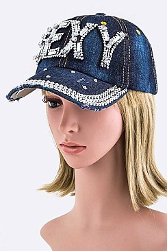Crystal SEXY Embelished Fashion Denim Cap LA-HT277X135