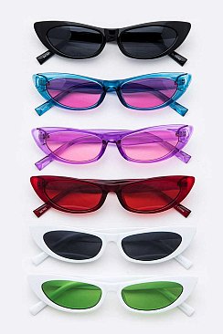 Pack of 12 ICONIC CAT EYE RETRO SUNGLASSES SET