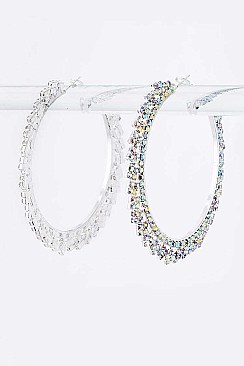 Iconic Rhinestone 60MM Hoop Earrings