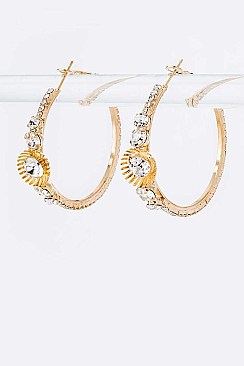 Fashion Mix Crystal Hoop Earrings