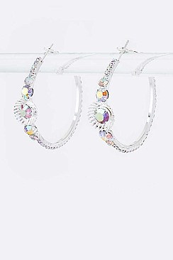 Fashion Mix Crystal Hoop Earrings