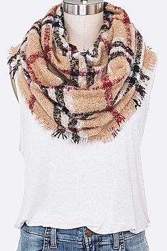 Pack of 12 Comfy Mix Plaid Winter Scarf Set