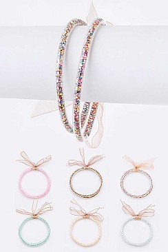 Pack of 12 Glitter Filled Double Bracelet Set