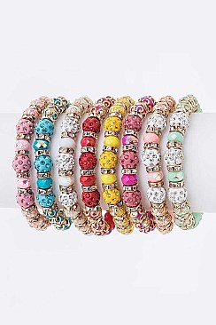 Fashion Mix Bead Stretch Bracelets Set