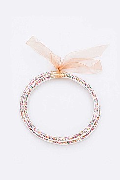 Pack of 12 Glitter Filled Double Bracelet Set