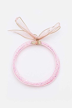 Pack of 12 Glitter Filled Double Bracelet Set