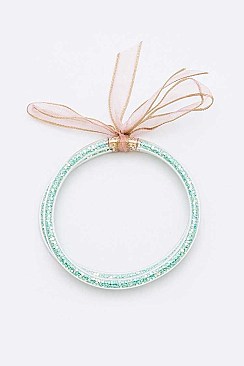 Pack of 12 Glitter Filled Double Bracelet Set