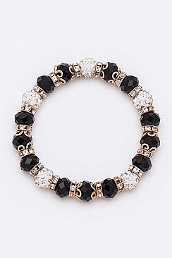 Pack of 12 Mix Bead Stretch Bracelets Set