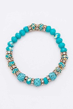 Fashion Mix Bead Stretch Bracelets Set