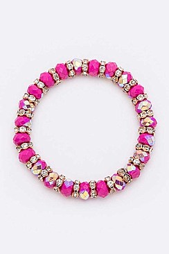 Pack of 12 Mix Bead Stretch Bracelets Set