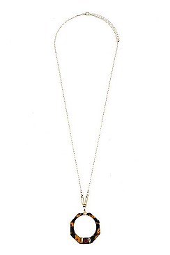 WIRED ELONGATED TORTOISE PENDANT NECKLACE
