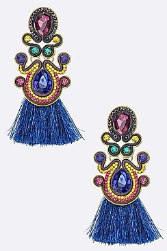 Iconic Metallic Tassel Statement Earrings