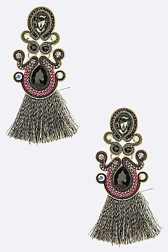 Iconic Metallic Tassel Statement Earrings