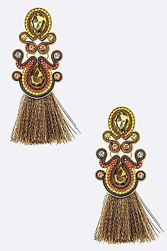 Iconic Metallic Tassel Statement Earrings