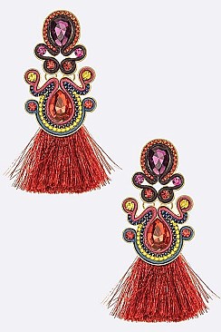 Iconic Metallic Tassel Statement Earrings