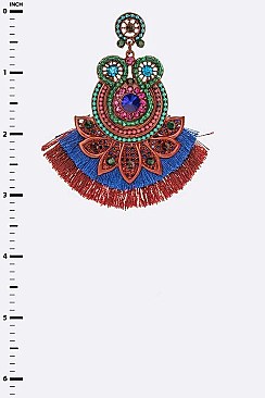 Iconic Beaded 2 Tone Tassel Earrings