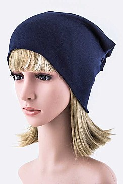 Trendy Open Top Convertible Jersey Knit Beanie
