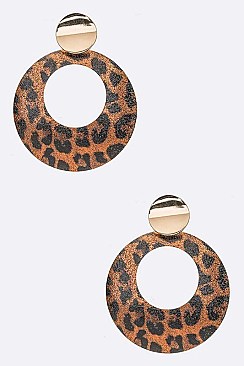 Metal Plate Animal Printed Earrings
