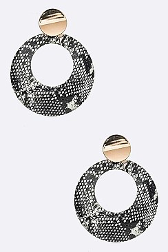 Metal Plate Animal Printed Earrings