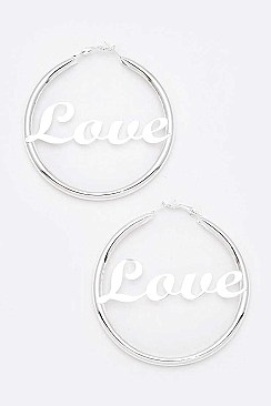 Pack of 12 LOVE Iconic Hoop Earrings Set