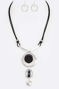 Fashion Stone Pendant Necklace Set
