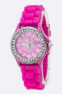 Fashionable Heart Crystal Fashion Watch LA-383HRT-MEDIUM