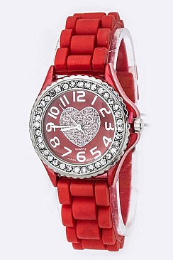 Fashionable Heart Crystal Fashion Watch LA-383HRT-MEDIUM