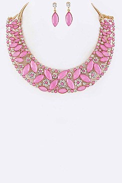 Mix Crystal Collar Statement Necklace Set LANE491718