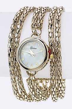 Stylish Layer Chains Bracelet Watch LA-1395