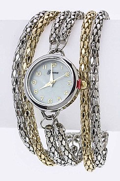 Stylish Layer Chains Bracelet Watch LA-1395