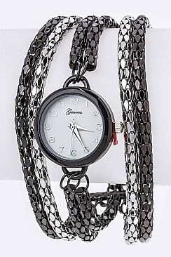 Stylish Layer Chains Bracelet Watch LA-1395