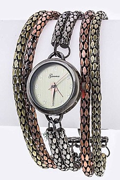 Stylish Layer Chains Bracelet Watch LA-1395