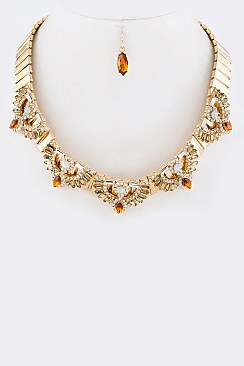 Chic Mix Crystals Collar Necklace Set