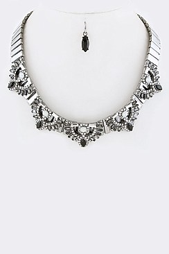 Chic Mix Crystals Collar Necklace Set