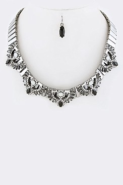 Chic Mix Crystals Collar Necklace Set