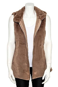 FAUX FUR ZIPPERED UP VEST