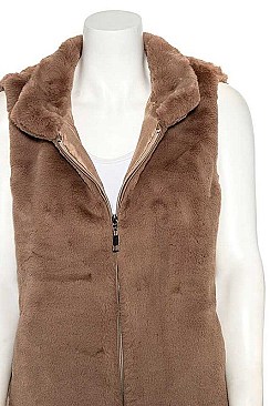 FAUX FUR ZIPPERED UP VEST