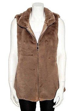FAUX FUR ZIPPERED UP VEST