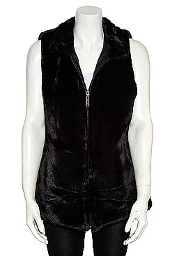 FAUX FUR ZIPPERED UP VEST